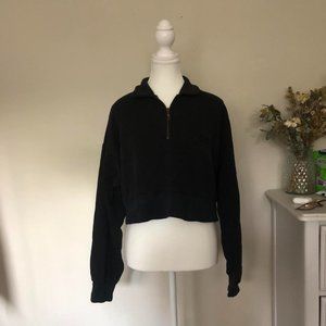 Campus Crew black quarter-zip sweater